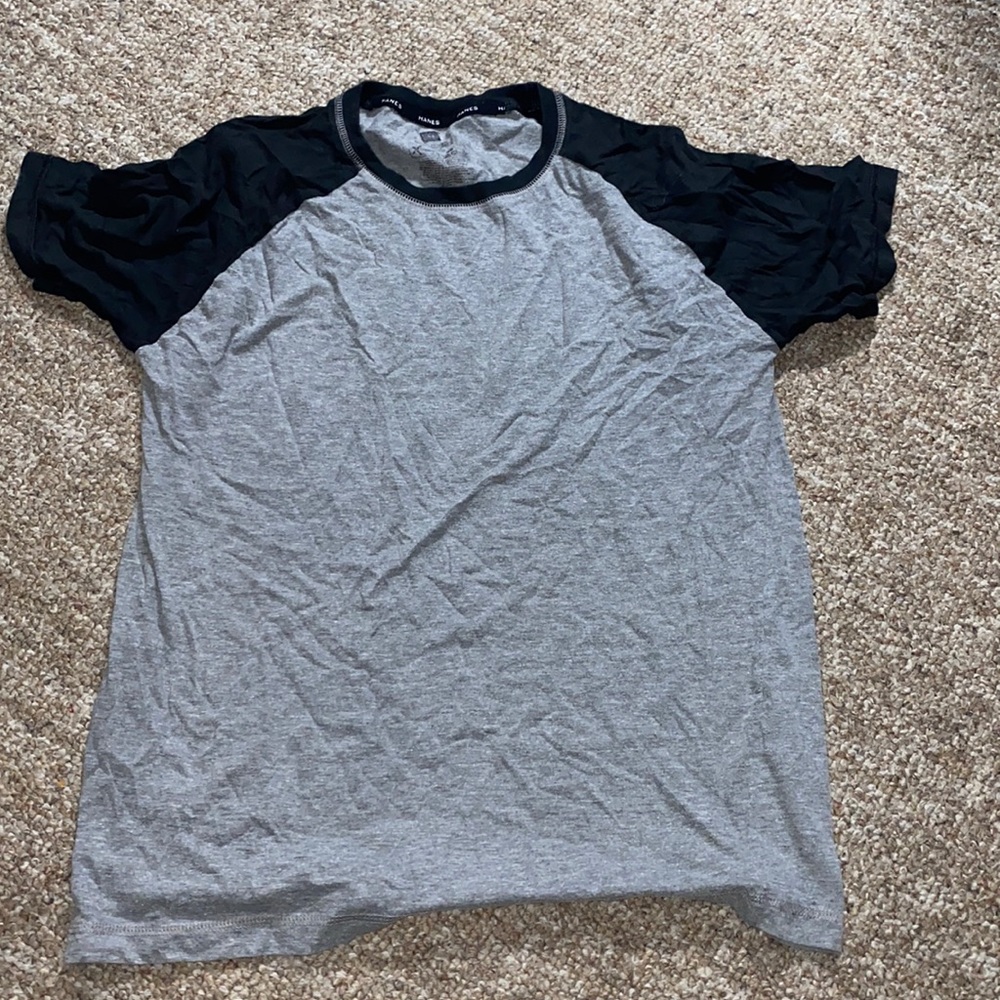 Gray and Black T Shirt
